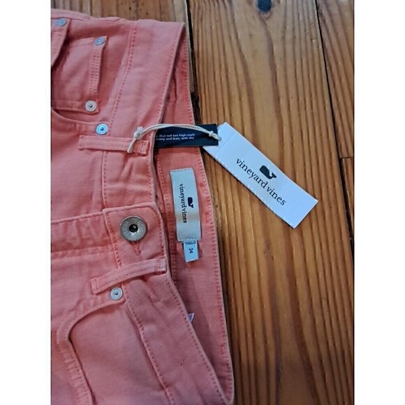 Women's Vineyard Vines Jamie High Rise Straight Crop Jeans-Size 0 With Tags - Picture 2 of 2
